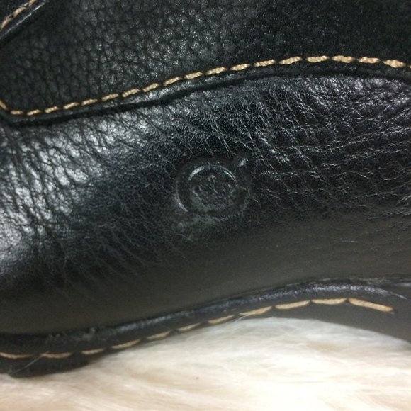 Born Mens Oxford Shoes Black Leather Square Toe Low Top Lace Up 10M - Picture 3 of 10